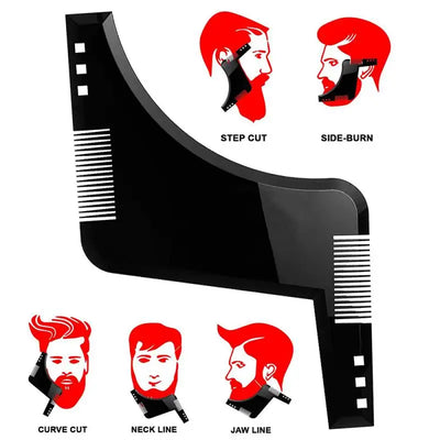 Men Beard Styling Template Stencil Comb