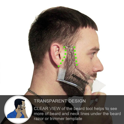 Men Beard Transparent Appearance Moustache Moulding Comb