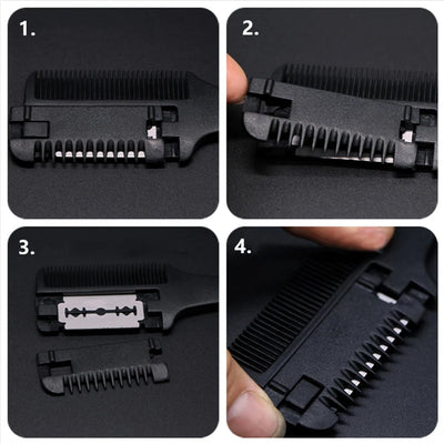 Hair Cutting Comb With Blade